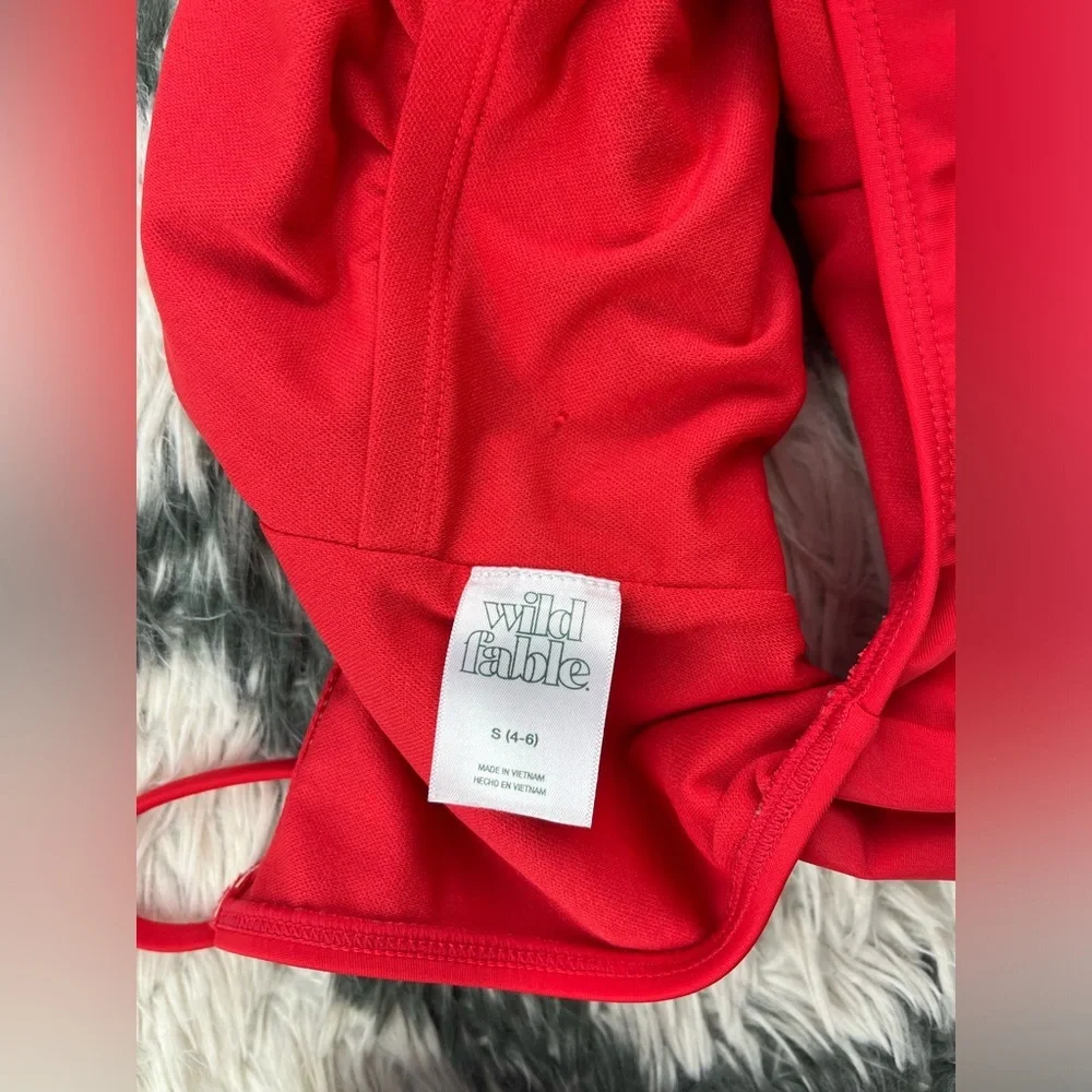 Wild Fable Women's Ultra High Leg Extra Cheeky Scoop Back Small Size 4-6 Red